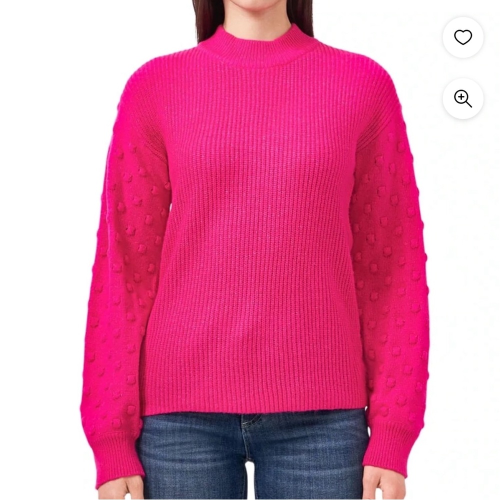 Vince Camuto Bobble Stitch Sleeve Pullover Sweater